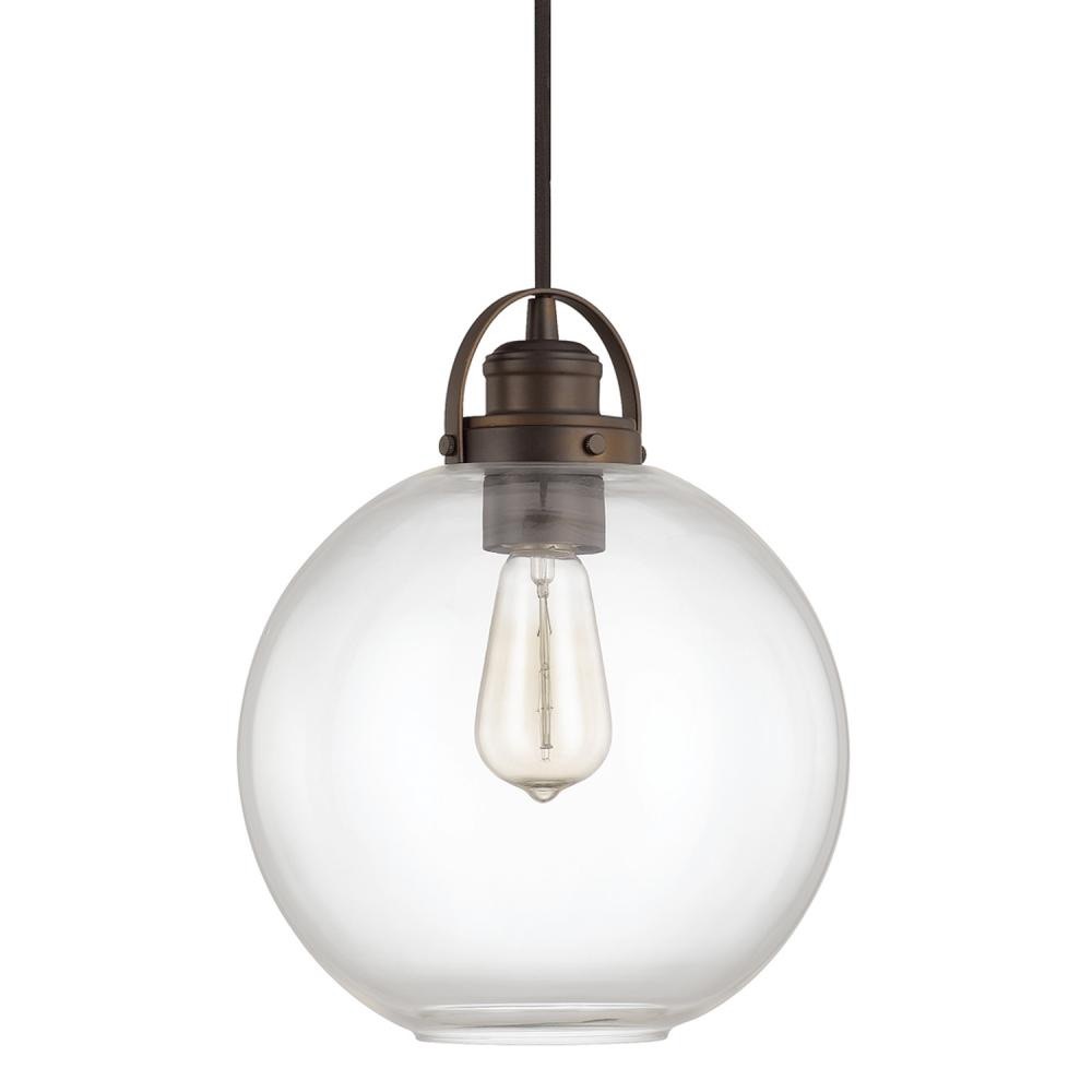 10"W Pendants 1-Light Mini-Pendant Burnished Bronze